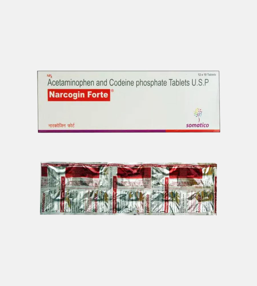 Narcogin Forte (codeine 30mg/acetaminophen 500mg) from Somatico (UK)
